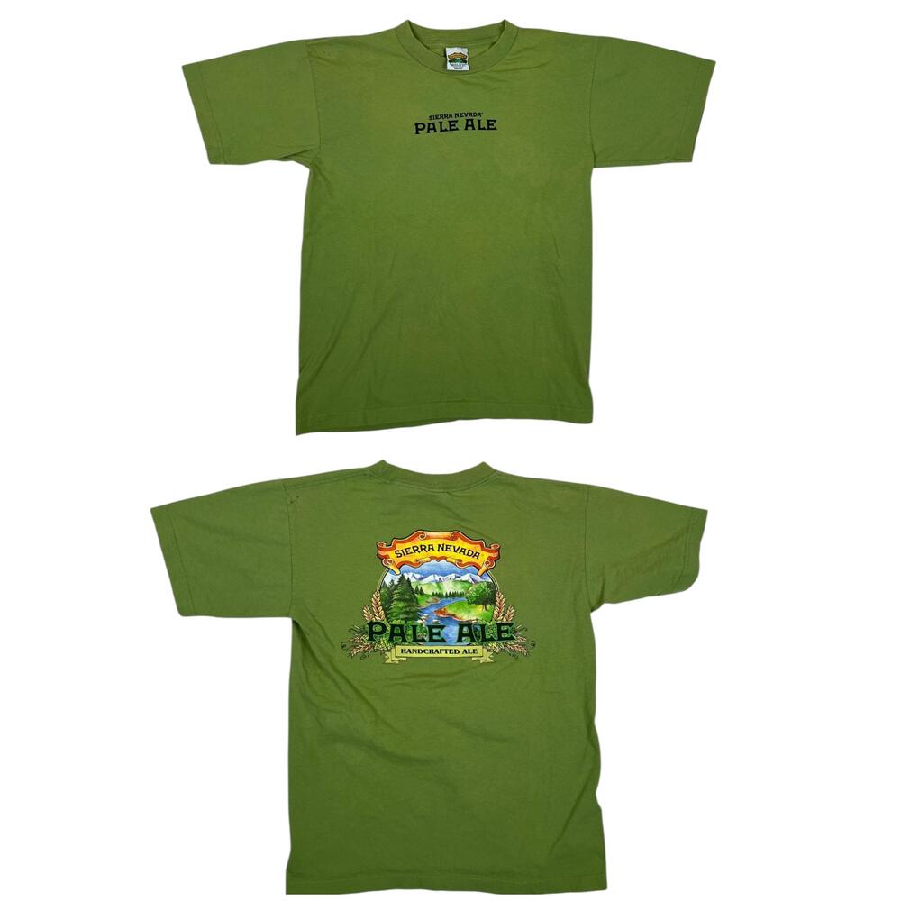 Vintage Sierra Nevada Pale Ale T-Shirt Mens M Green Beer Made USA Brewery